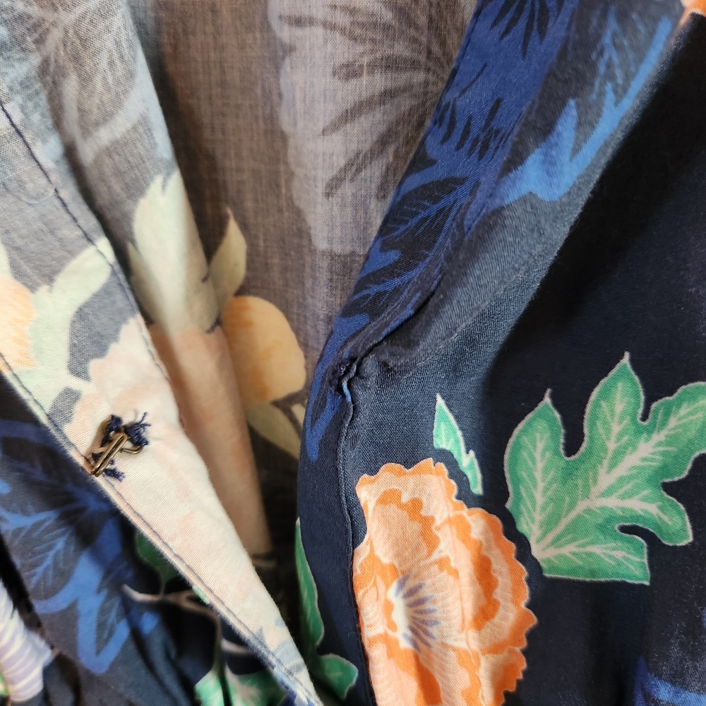 Anthropologie Somerset Maxi Dress Blue Orange Floral V Neck Smocked Waist Size S - Picture 6 of 8